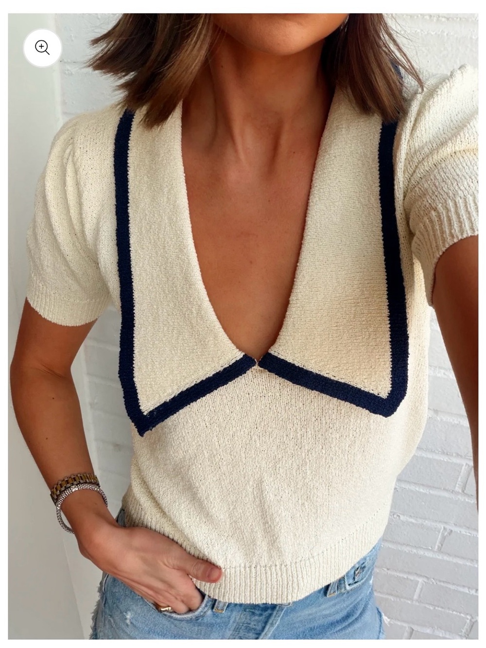 NWT Line & Dot Mariner Top Size M